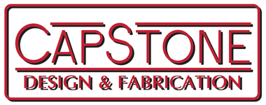 Capstone Design and Fabrication logo. Capstone provides custom-designed and installed signage, kiosks, wraps, surrounds and more for all types of ATM and ITM equipment.