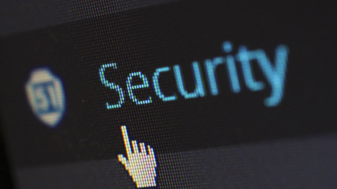 Image of the word security on a computer screen. QSI's managed services help reduce the risk of cyberattacks.